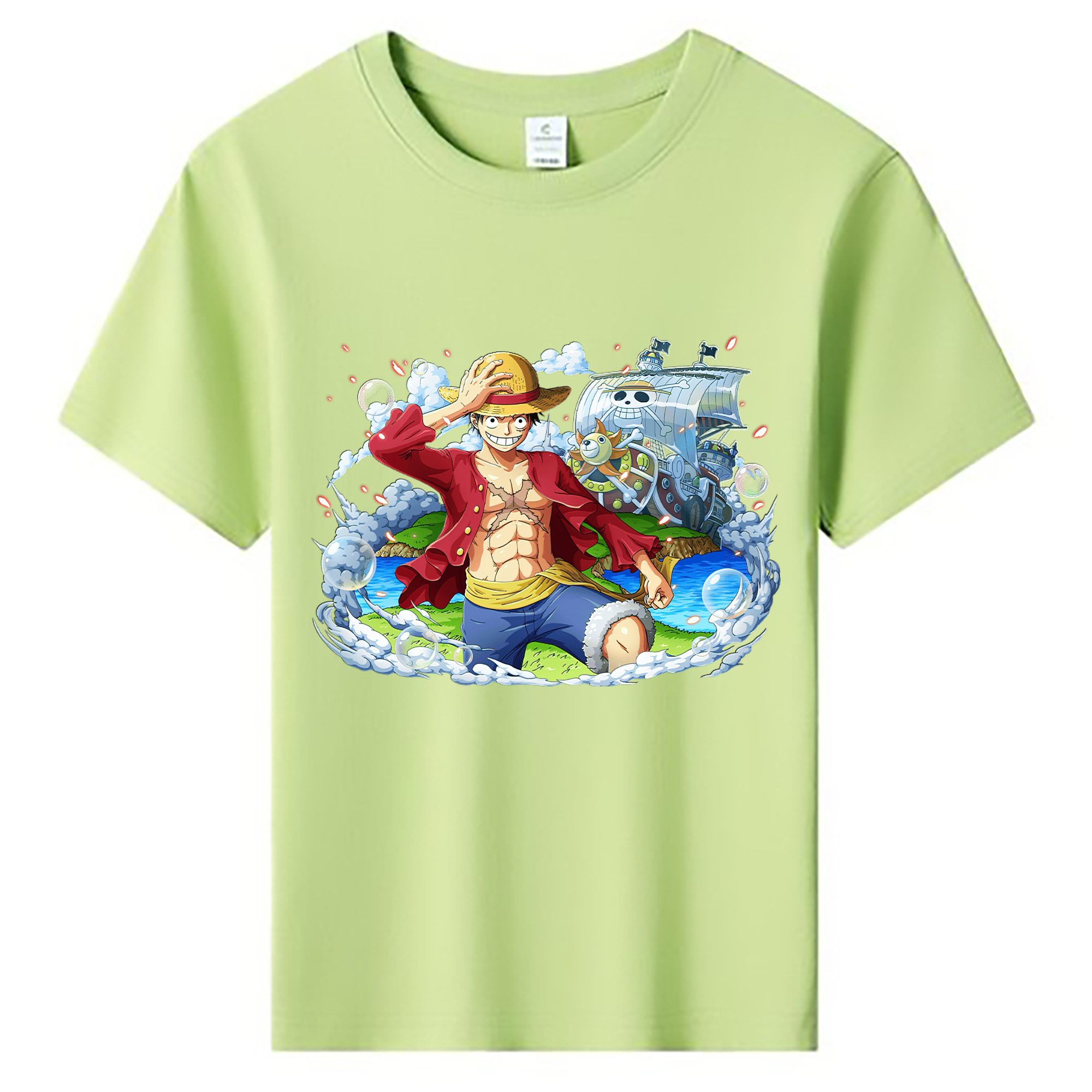 ワンピース モンキー・D・ルフィ ONE PIECE Monkey D. Luffy 綿100％キッズTシャツ（フロントプリント）